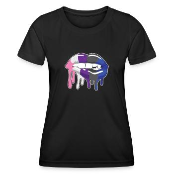 Genderfluide Lippen - Frauen Funktions-T-Shirt - Schwarz - Vorne - AI Model Female 172 light (172cm)