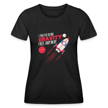 espace, espace, fusée, colonisation de l’espace - T-shirt sport Femme - noir - Devant - AI Model Female 172 light (172cm)