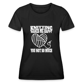 Knitting Tailor Crochet Knitter - Women's Functional T-Shirt - black - Front - AI Model Female 172 light (172cm)