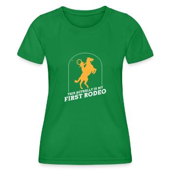 C’est en fait mon premier rodéo - T-shirt sport Femme - vert - Devant - AI Model Female 172 dark (172cm)