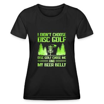 Disc Golf Player Disc Golfer Frisbee Player Par Pu - T-shirt sport Femme - noir - Devant - AI Model Female 172 light (172cm)