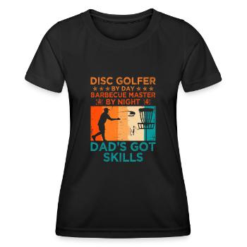Disc Golf Player Disc Golfer Frisbee Player Par Pu - T-shirt sport Femme - noir - Devant - AI Model Female 172 light (172cm)