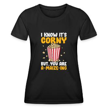 I Know It's Corny But You Are A Maize Ing Cinema S - Women's Functional T-Shirt - black - Front - AI Model Female 172 light (172cm)