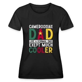 Kamerun Flagge Kamerun - Frauen Funktions-T-Shirt - Schwarz - Vorne - AI Model Female 172 light (172cm)