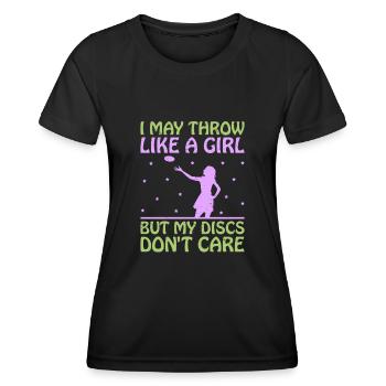 Disc Golf Player Disc Golfer Frisbee Player Par Pu - Frauen Funktions-T-Shirt - Schwarz - Vorne - AI Model Female 172 light (172cm)