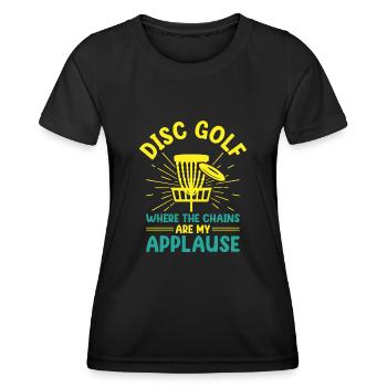Disc Golf Player Disc Golfer Frisbee Player Par Pu - Frauen Funktions-T-Shirt - Schwarz - Vorne - AI Model Female 172 light (172cm)