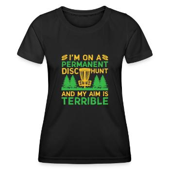 Disc Golf Player Disc Golfer Frisbee Player Par Pu - Frauen Funktions-T-Shirt - Schwarz - Vorne - AI Model Female 172 light (172cm)