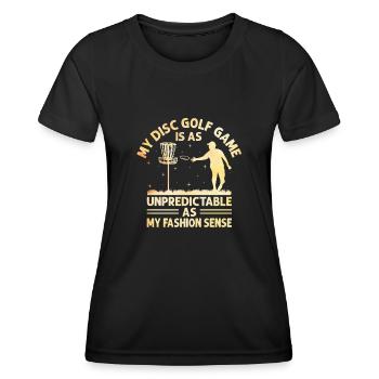 Disc Golf Player Disc Golfer Frisbee Player Par Pu - Women's Functional T-Shirt - black - Front - AI Model Female 172 light (172cm)