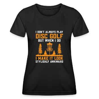 Disc Golf Player Disc Golfer Frisbee Player Par Pu - Women's Functional T-Shirt - black - Front - AI Model Female 172 light (172cm)