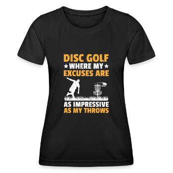 Disc Golf Player Disc Golfer Frisbee Player Par Pu - Frauen Funktions-T-Shirt - Schwarz - Vorne - AI Model Female 172 light (172cm)