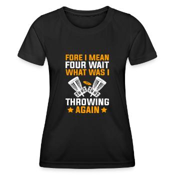 Disc Golf Player Disc Golfer Frisbee Player Par Pu - Women's Functional T-Shirt - black - Front - AI Model Female 172 light (172cm)