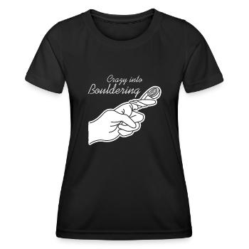 Bouldering Climbing Joke Wall Climbing - Women's Functional T-Shirt - black - Front - AI Model Female 172 light (172cm)