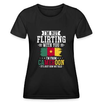 Flag of Cameroon Cameroon - Women's Functional T-Shirt - black - Front - AI Model Female 172 light (172cm)