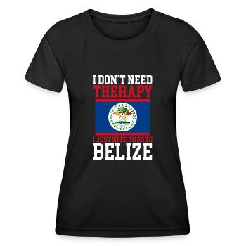 Belize Flagge Belizer - Frauen Funktions-T-Shirt - Schwarz - Vorne - AI Model Female 172 light (172cm)