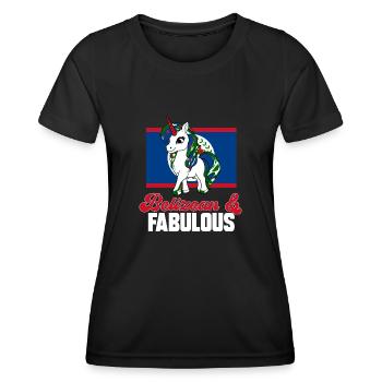 Belize Flagge Belizer - Frauen Funktions-T-Shirt - Schwarz - Vorne - AI Model Female 172 light (172cm)
