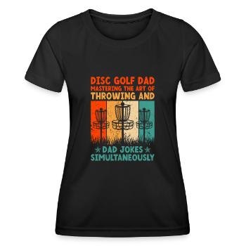 Disc Golf Player Disc Golfer Frisbee Player Par Pu - T-shirt sport Femme - noir - Devant - AI Model Female 172 light (172cm)