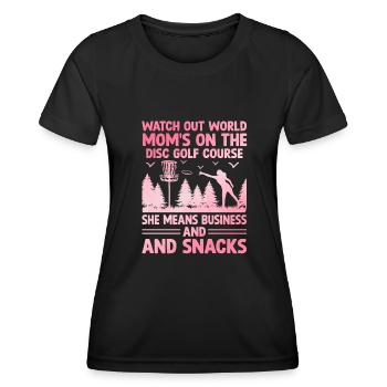Disc Golf Player Disc Golfer Frisbee Player Par Pu - T-shirt sport Femme - noir - Devant - AI Model Female 172 light (172cm)