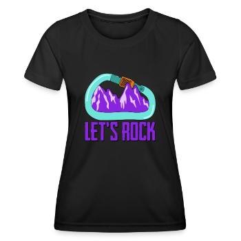 Bergklettern Carabiner Kletterer - Frauen Funktions-T-Shirt - Schwarz - Vorne - AI Model Female 172 light (172cm)