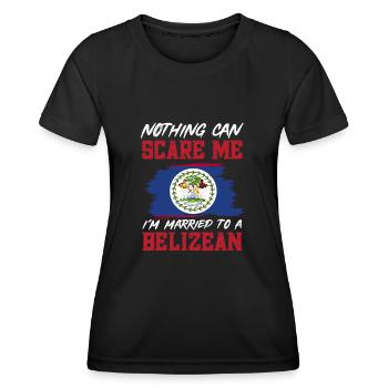 Belize Flagge Belizer - Frauen Funktions-T-Shirt - Schwarz - Vorne - AI Model Female 172 light (172cm)