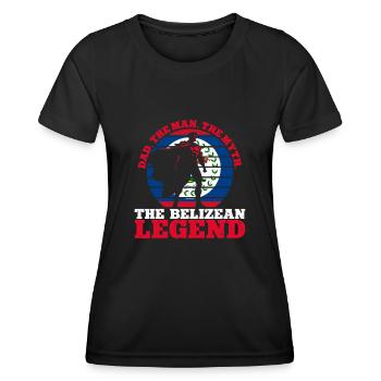 Belize Flagge Belizer - Frauen Funktions-T-Shirt - Schwarz - Vorne - AI Model Female 172 light (172cm)