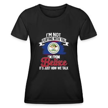 Belize Flagge Belizer - Frauen Funktions-T-Shirt - Schwarz - Vorne - AI Model Female 172 light (172cm)