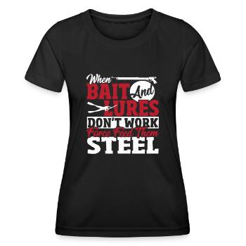 Chasseur sous-marin Si l’appât et l’appât ne - T-shirt sport Femme - noir - Devant - AI Model Female 172 light (172cm)