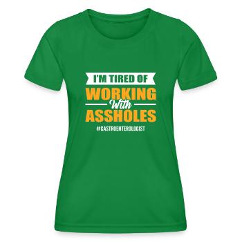 J’en ai marre de parler à un gastro-entérologue A** - T-shirt sport Femme - vert - Devant - AI Model Female 172 dark (172cm)