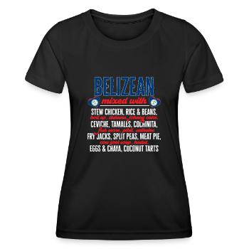 Belize Flagge Belizer - Frauen Funktions-T-Shirt - Schwarz - Vorne - AI Model Female 172 light (172cm)
