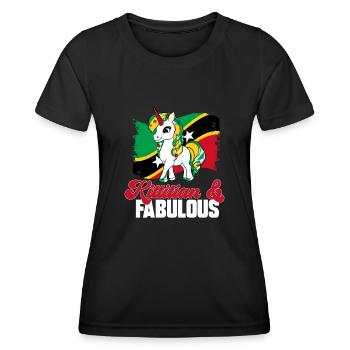 Drapeau de Saint-Kitts-et-Nevis - T-shirt sport Femme - noir - Devant - AI Model Female 172 light (172cm)