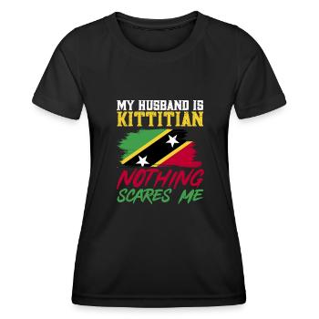 Drapeau de Saint-Kitts-et-Nevis - T-shirt sport Femme - noir - Devant - AI Model Female 172 light (172cm)