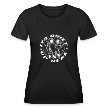 espace, espace, calme, colonisation de l’espace - T-shirt sport Femme - noir - Devant - AI Model Female 172 light (172cm)
