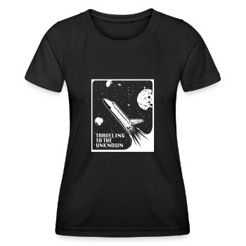 espace, espace, fusée, colonisation de l’espace - T-shirt sport Femme - noir - Devant - AI Model Female 172 light (172cm)