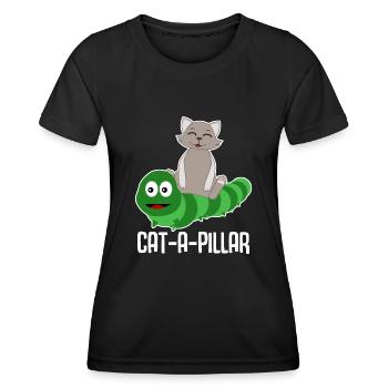 Funny Cats Joke avec Cat - T-shirt sport Femme - noir - Devant - AI Model Female 172 light (172cm)
