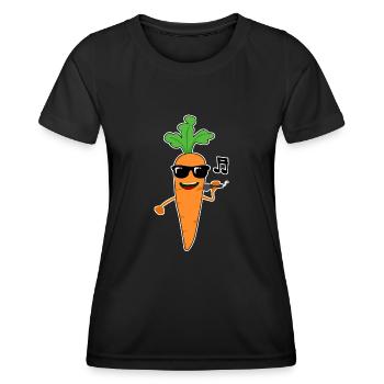 Carottes chantant Carotte - T-shirt sport Femme - noir - Devant - AI Model Female 172 light (172cm)