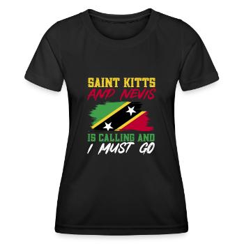 Drapeau de Saint-Kitts-et-Nevis - T-shirt sport Femme - noir - Devant - AI Model Female 172 light (172cm)