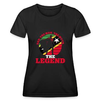 Drapeau de Saint-Kitts-et-Nevis - T-shirt sport Femme - noir - Devant - AI Model Female 172 light (172cm)