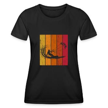 Retro Kite Surfer - Women's Functional T-Shirt - black - Front - AI Model Female 172 light (172cm)