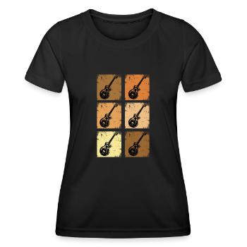 Gitarren Zubehör E-Gitarren-Saiten E Gitarren - Frauen Funktions-T-Shirt - Schwarz - Vorne - AI Model Female 172 light (172cm)