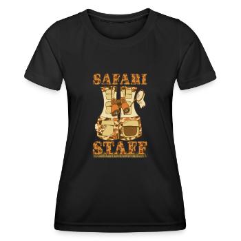 Safari Staff Zoo Keeper Thème - T-shirt sport Femme - noir - Devant - AI Model Female 172 light (172cm)