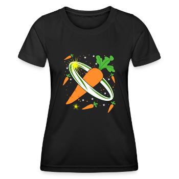 Carotte dans l’espace Carottes - T-shirt sport Femme - noir - Devant - AI Model Female 172 light (172cm)