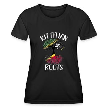 Drapeau de Saint-Kitts-et-Nevis - T-shirt sport Femme - noir - Devant - AI Model Female 172 light (172cm)
