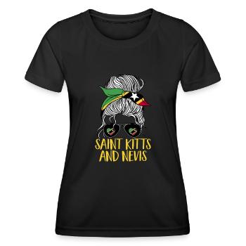 Drapeau de Saint-Kitts-et-Nevis - T-shirt sport Femme - noir - Devant - AI Model Female 172 light (172cm)