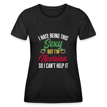 Drapeau de Saint-Kitts-et-Nevis - T-shirt sport Femme - noir - Devant - AI Model Female 172 light (172cm)