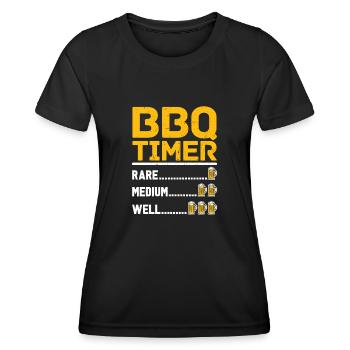 BBQ Timer Rare Medium Well Bier trinken Grillen - Frauen Funktions-T-Shirt - Schwarz - Vorne - AI Model Female 172 light (172cm)