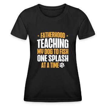 Angeln Hundebesitzer Hundeliebhaber Perfect Fishing Funn - Frauen Funktions-T-Shirt - Schwarz - Vorne - AI Model Female 172 light (172cm)