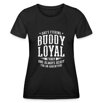 Fishing Dog Owners Dog Lovers Perfect Fishing Funn - Women's Functional T-Shirt - black - Front - AI Model Female 172 light (172cm)