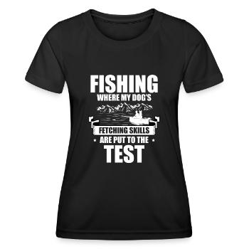 Angeln Hundebesitzer Hundeliebhaber Perfect Fishing Funn - Frauen Funktions-T-Shirt - Schwarz - Vorne - AI Model Female 172 light (172cm)