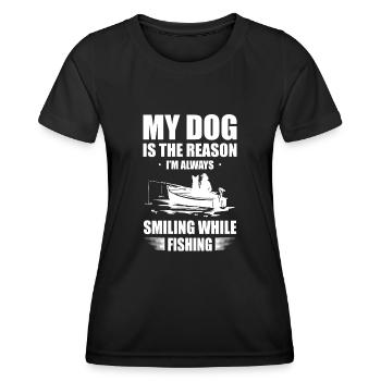 Angeln Hundebesitzer Hundeliebhaber Perfect Fishing Funn - Frauen Funktions-T-Shirt - Schwarz - Vorne - AI Model Female 172 light (172cm)