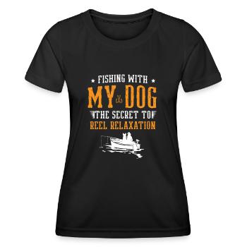 Angeln Hundebesitzer Hundeliebhaber Perfect Fishing Funn - Frauen Funktions-T-Shirt - Schwarz - Vorne - AI Model Female 172 light (172cm)