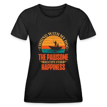 Propriétaires de chiens de pêche Amoureux des chiens Entonnoir de pêche parfait - T-shirt sport Femme - noir - Devant - AI Model Female 172 light (172cm)
